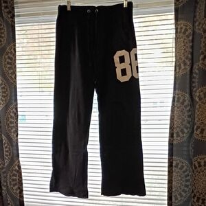 PINK Victoria's Secret Black Joggers with White Number Print